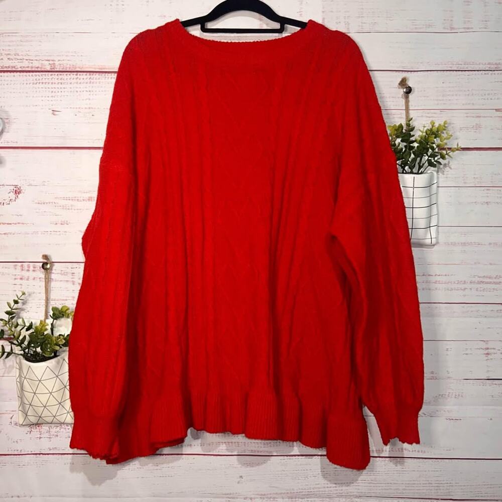 Chic Soul Red Ruffle Sweater | Women’s 3X
